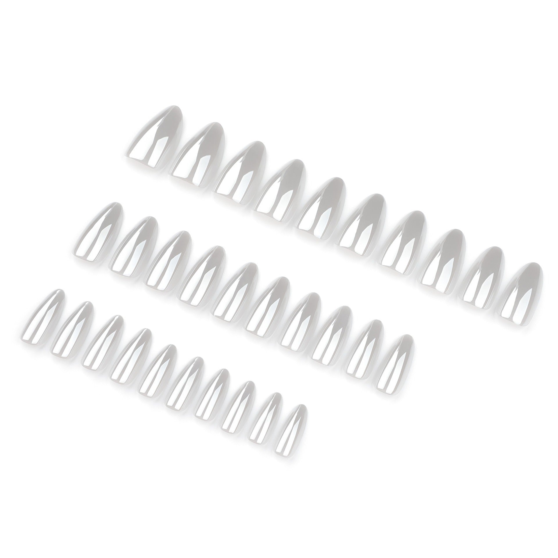 Glossy White Chrome Press-On Nails