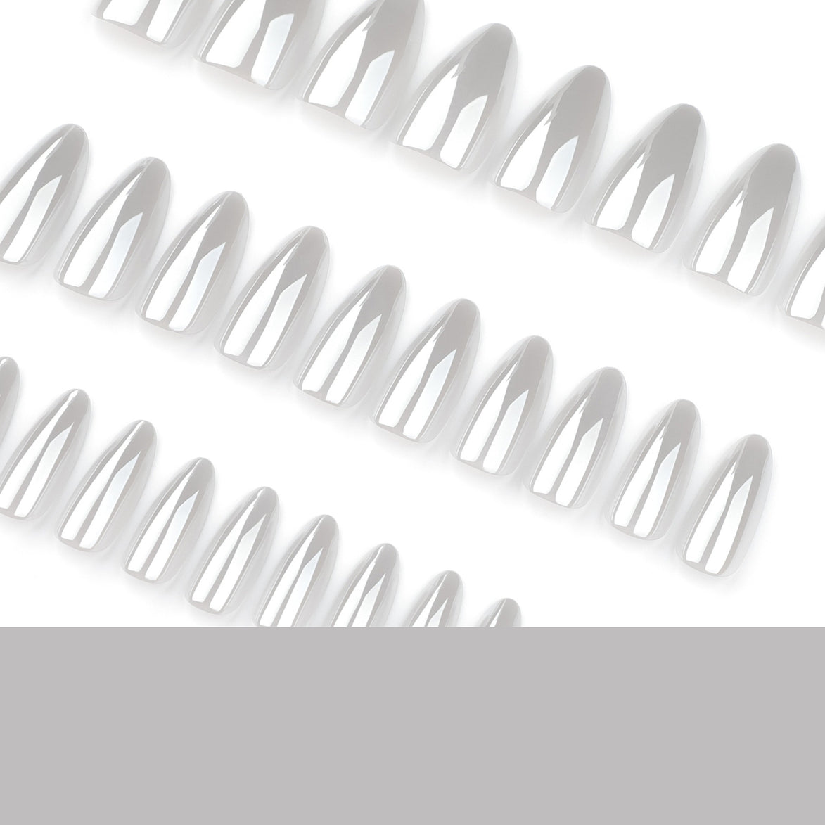 Glossy White Chrome Press-On Nails