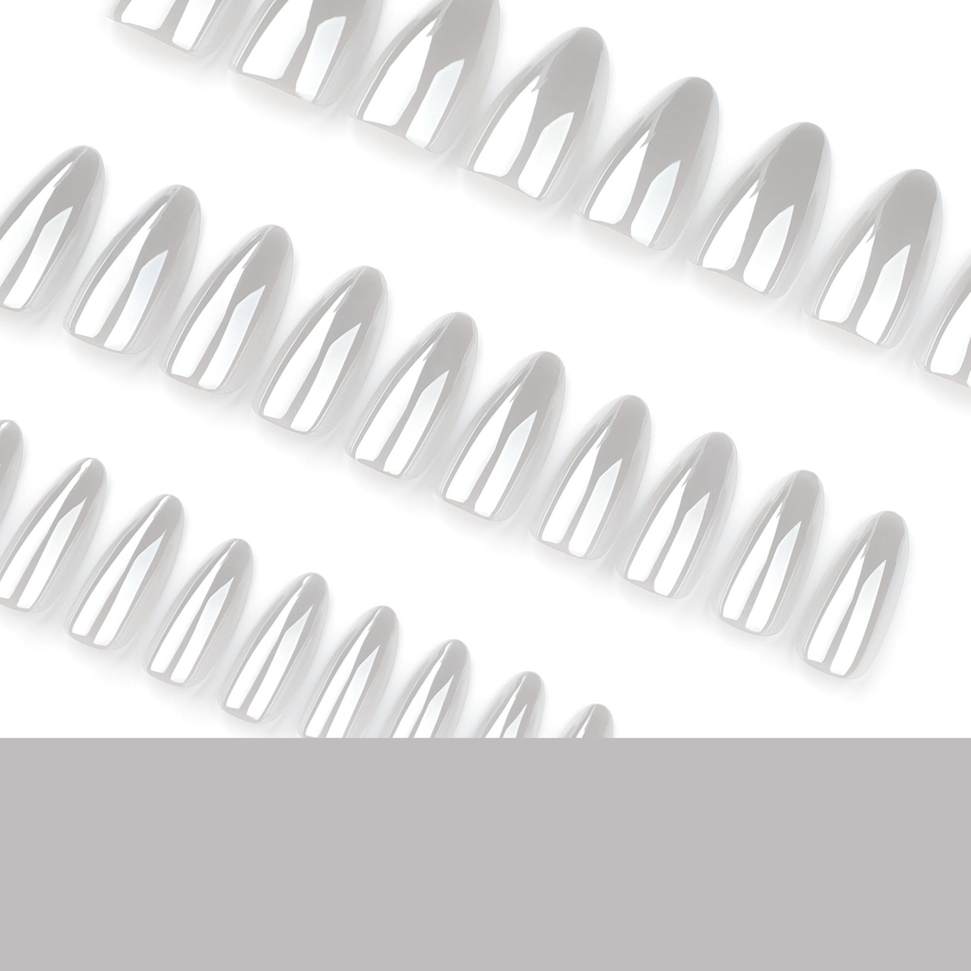 Glossy White Chrome Press-On Nails