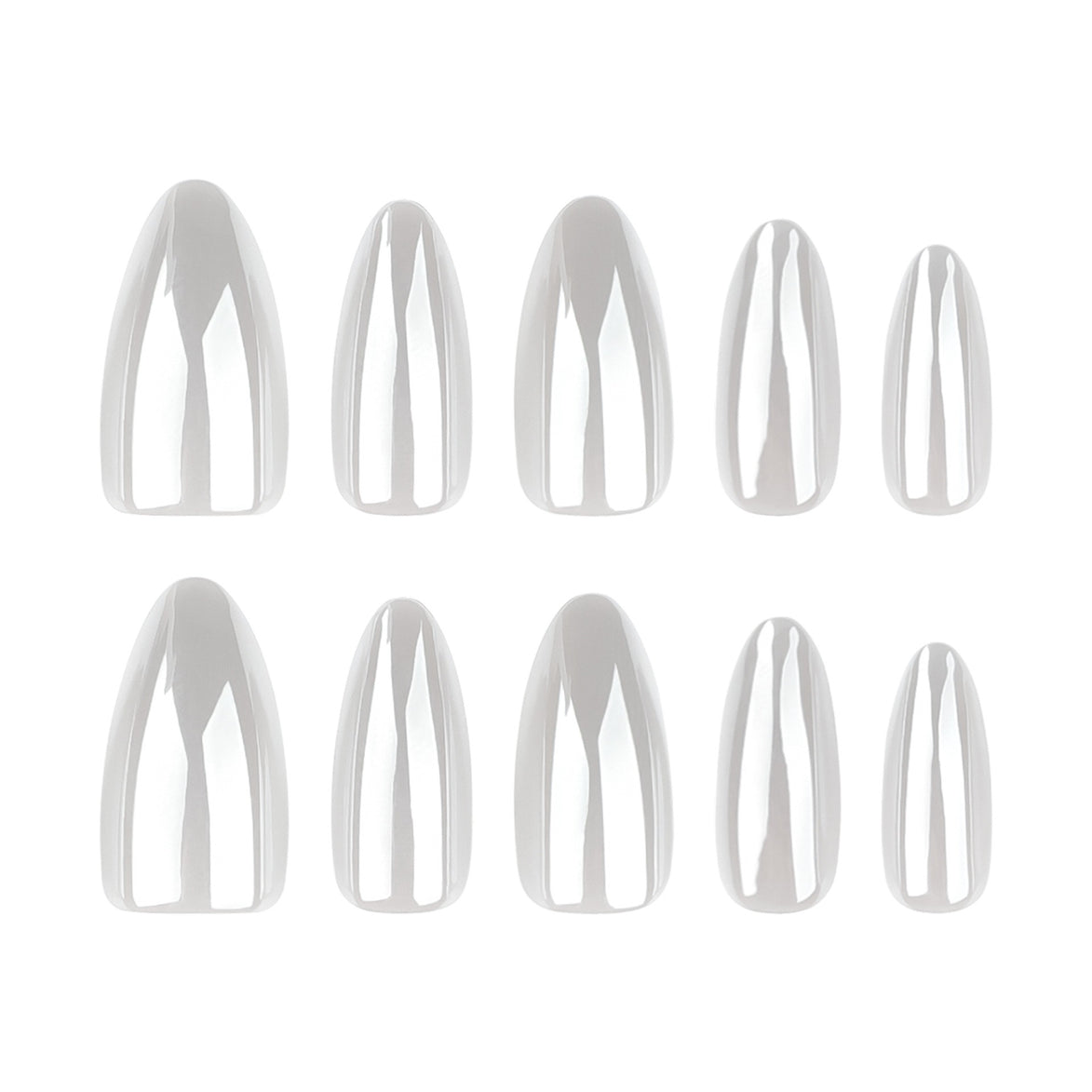 Glossy White Chrome Press-On Nails