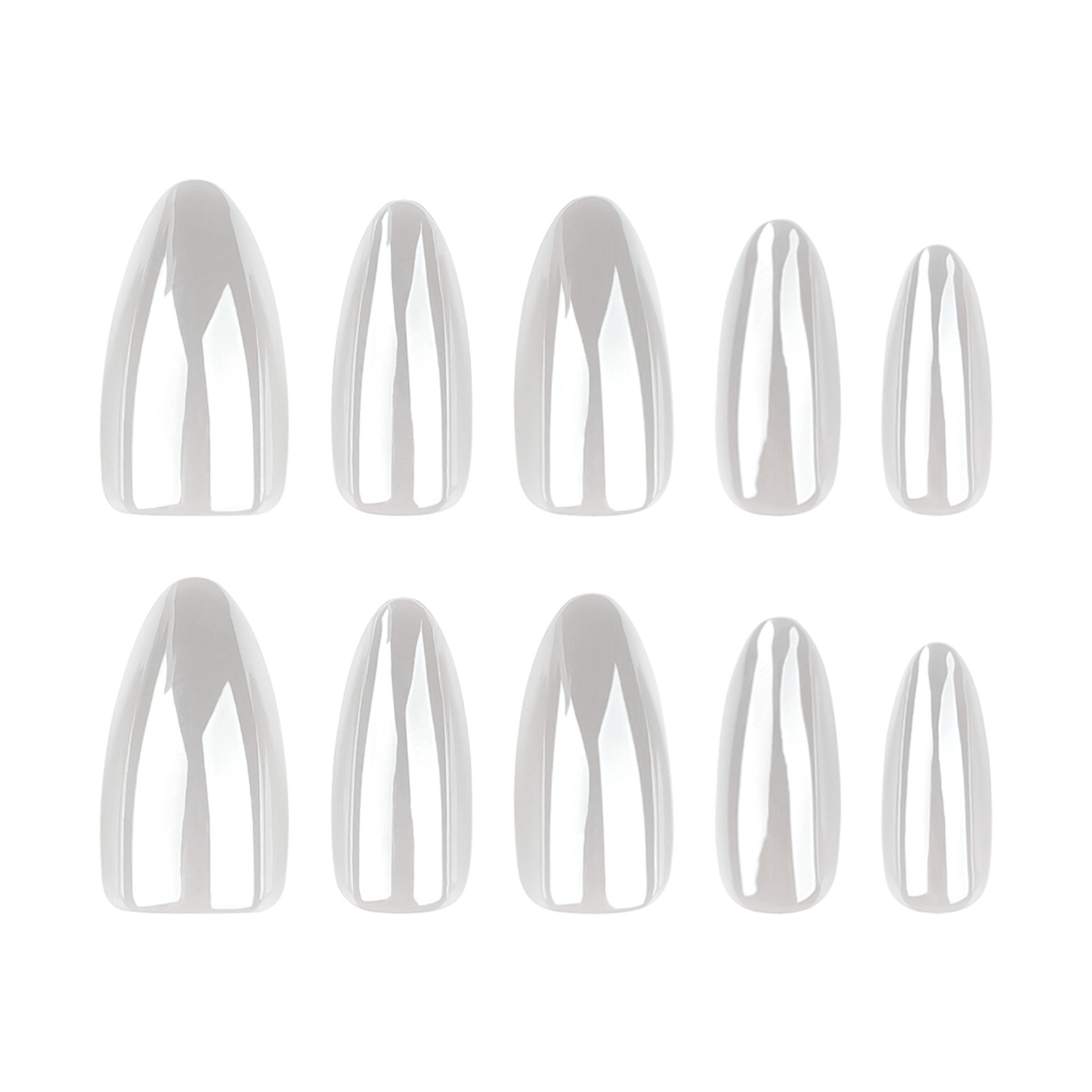 Glossy White Chrome Press-On Nails