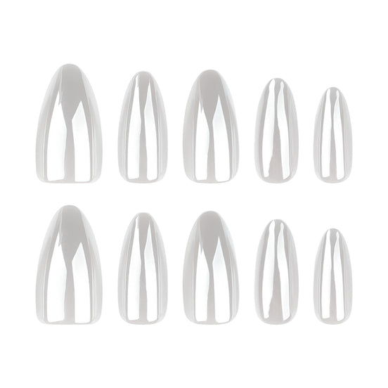 Glossy White Chrome Press-On Nails