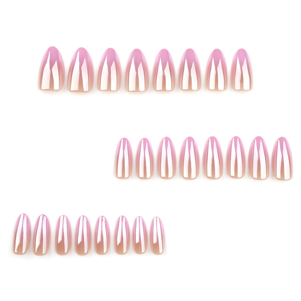 Pink Aurora Chrome Press-On Nails