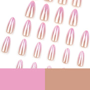 Pink Aurora Chrome Press-On Nails
