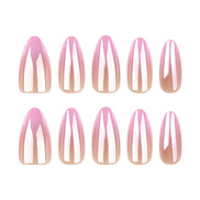Pink Aurora Chrome Press-On Nails