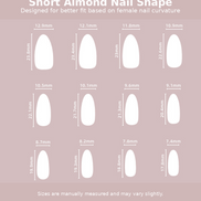 Pink Aurora Chrome Press-On Nails Size Chart