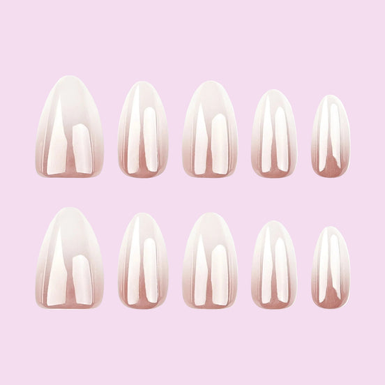 Sheer Nude Pearl Gloss Press-On Nails