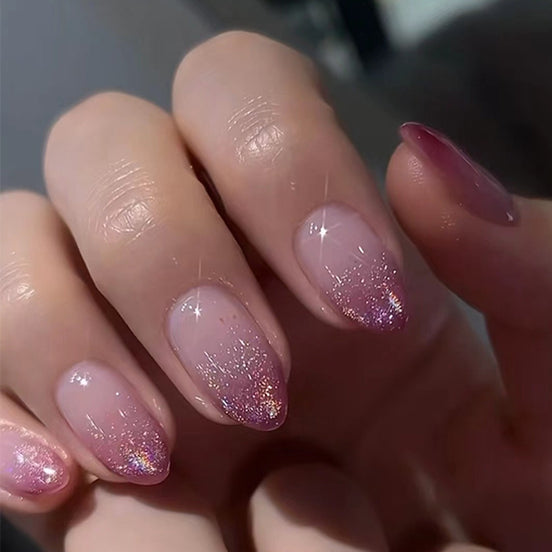 Nude to Purple Glitter Ombre Press-On Nails