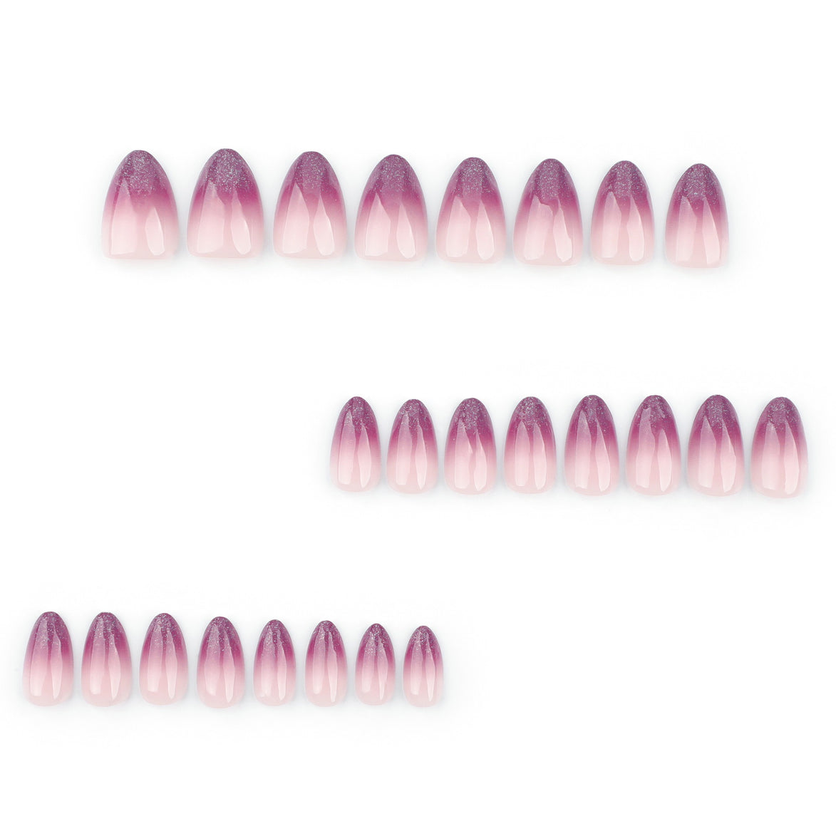 Nude to Purple Glitter Ombre Press-On Nails