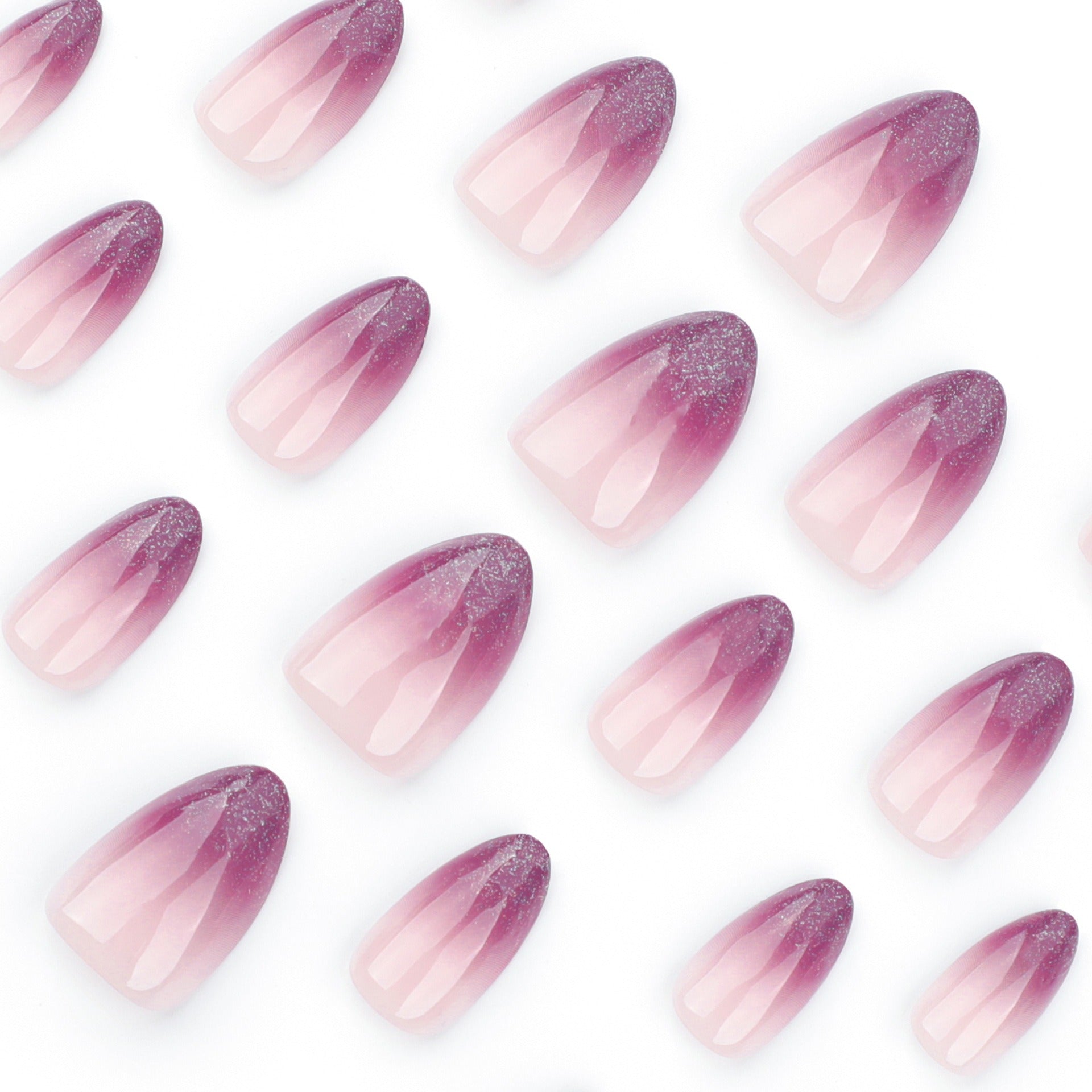 Nude to Purple Glitter Ombre Press-On Nails