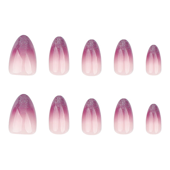 Nude to Purple Glitter Ombre Press-On Nails