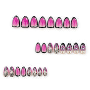 Hot Pink Mystic Eye Black Tip Press-On Nails