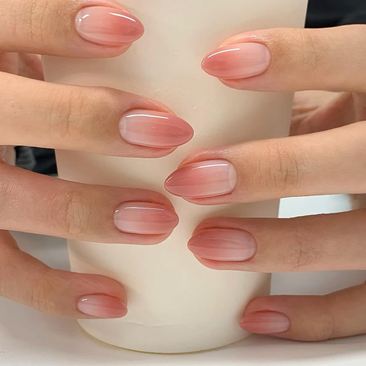 Coral to Nude Ombre Press-On Nails