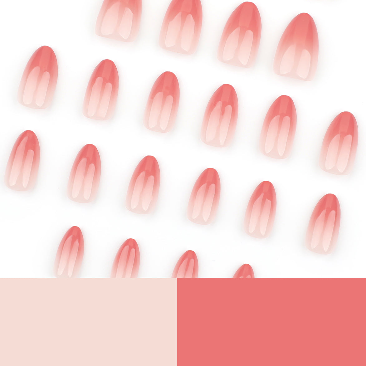Coral to Nude Ombre Press-On Nails