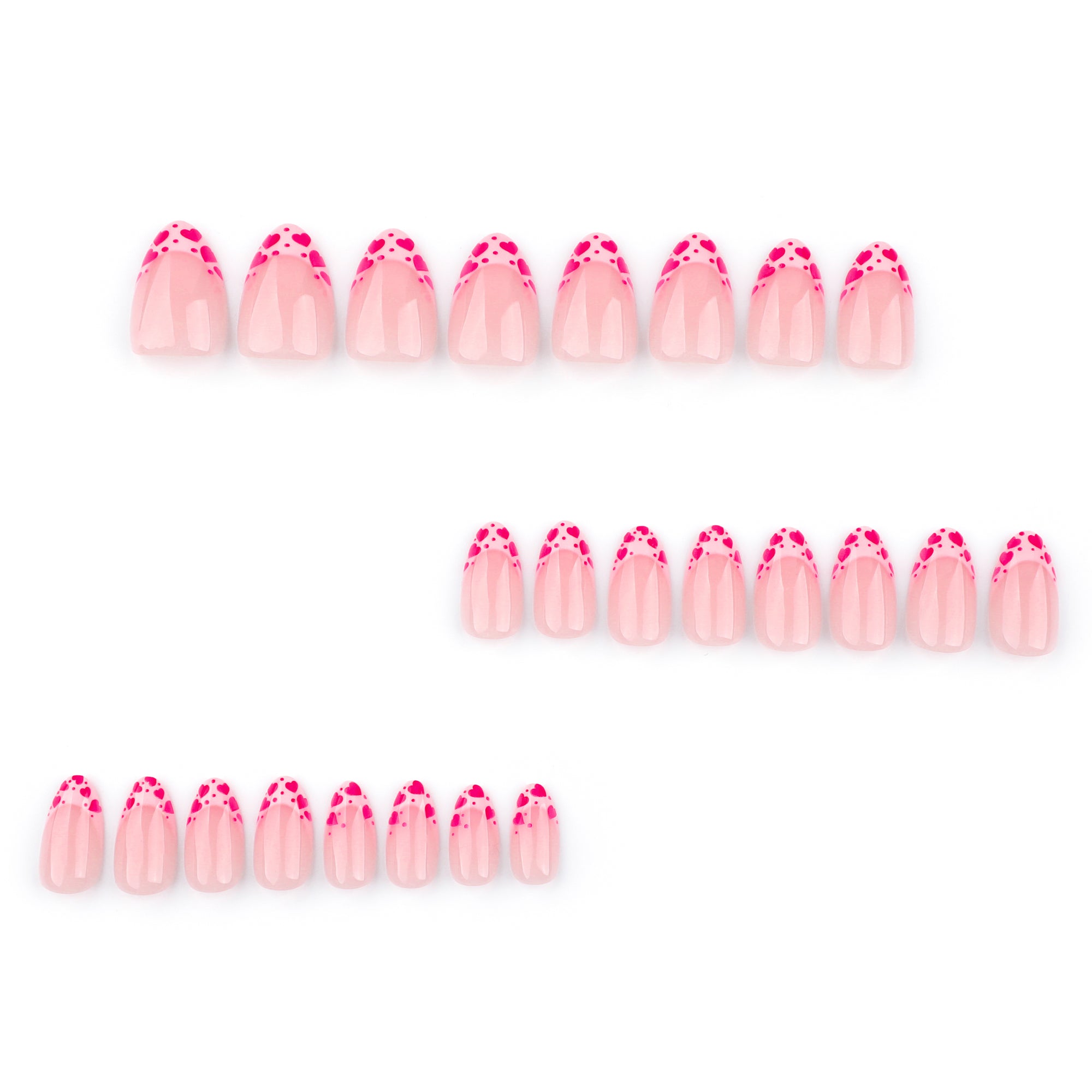 Sheer Pink Heart French Tip Press-On Nails