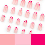 Sheer Pink Heart French Tip Press-On Nails