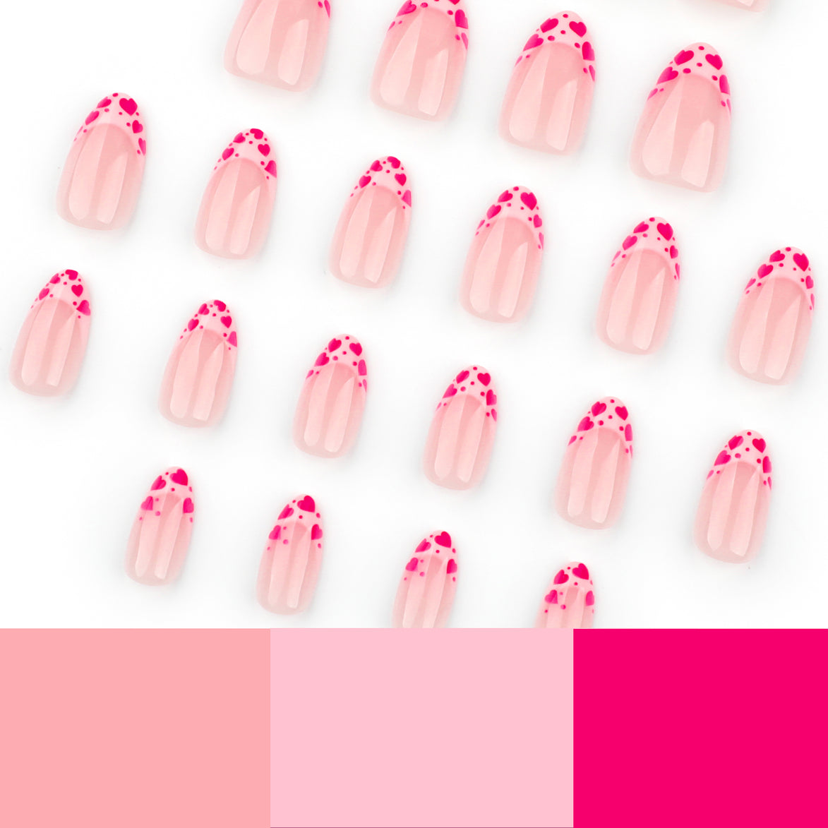 Sheer Pink Heart French Tip Press-On Nails