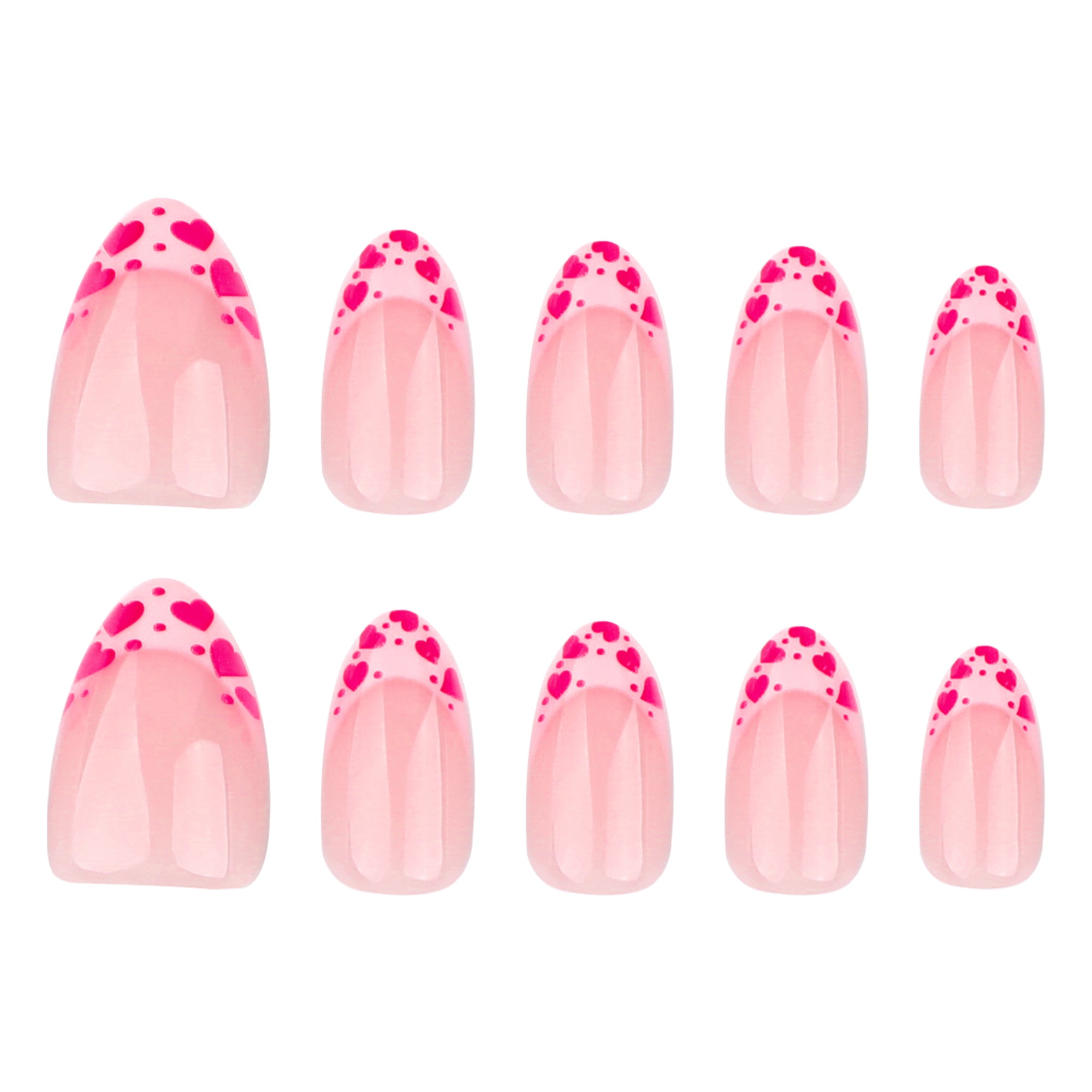 Sheer Pink Heart French Tip Press-On Nails
