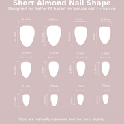 Sheer Pink Heart French Tip Press-On Nails Size Chart