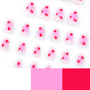 Pink Heart Crystal Press-On Nails