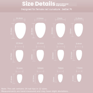 Cherry Leopard French Tip Press-On Nails Size Chart