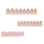Nude Gold Celestial Star Moon Press-On Nails
