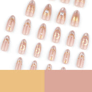 Nude Gold Celestial Star Moon Press-On Nails