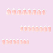 Soft Pink Iridescent Glitter Curve Press-On Nails
