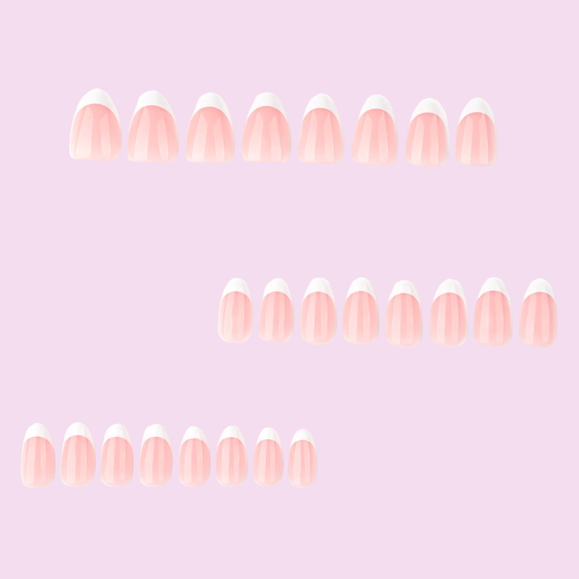 Soft Pink Iridescent Glitter Curve Press-On Nails