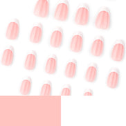 Soft Pink Iridescent Glitter Curve Press-On Nails