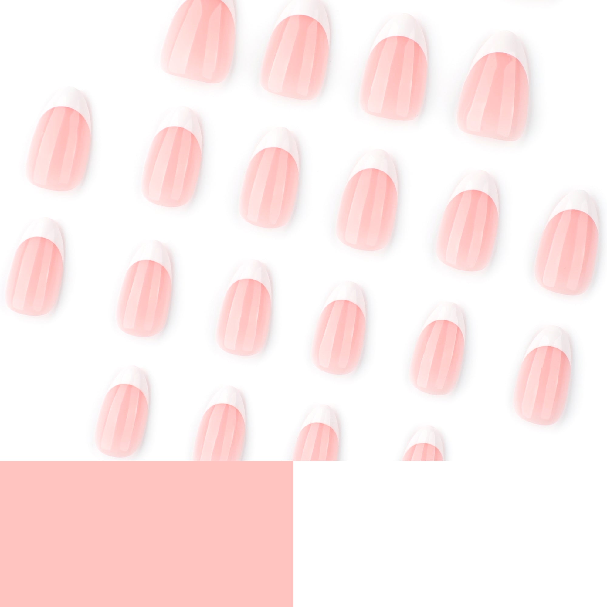 Soft Pink Iridescent Glitter Curve Press-On Nails