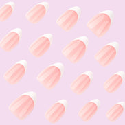 Soft Pink Iridescent Glitter Curve Press-On Nails