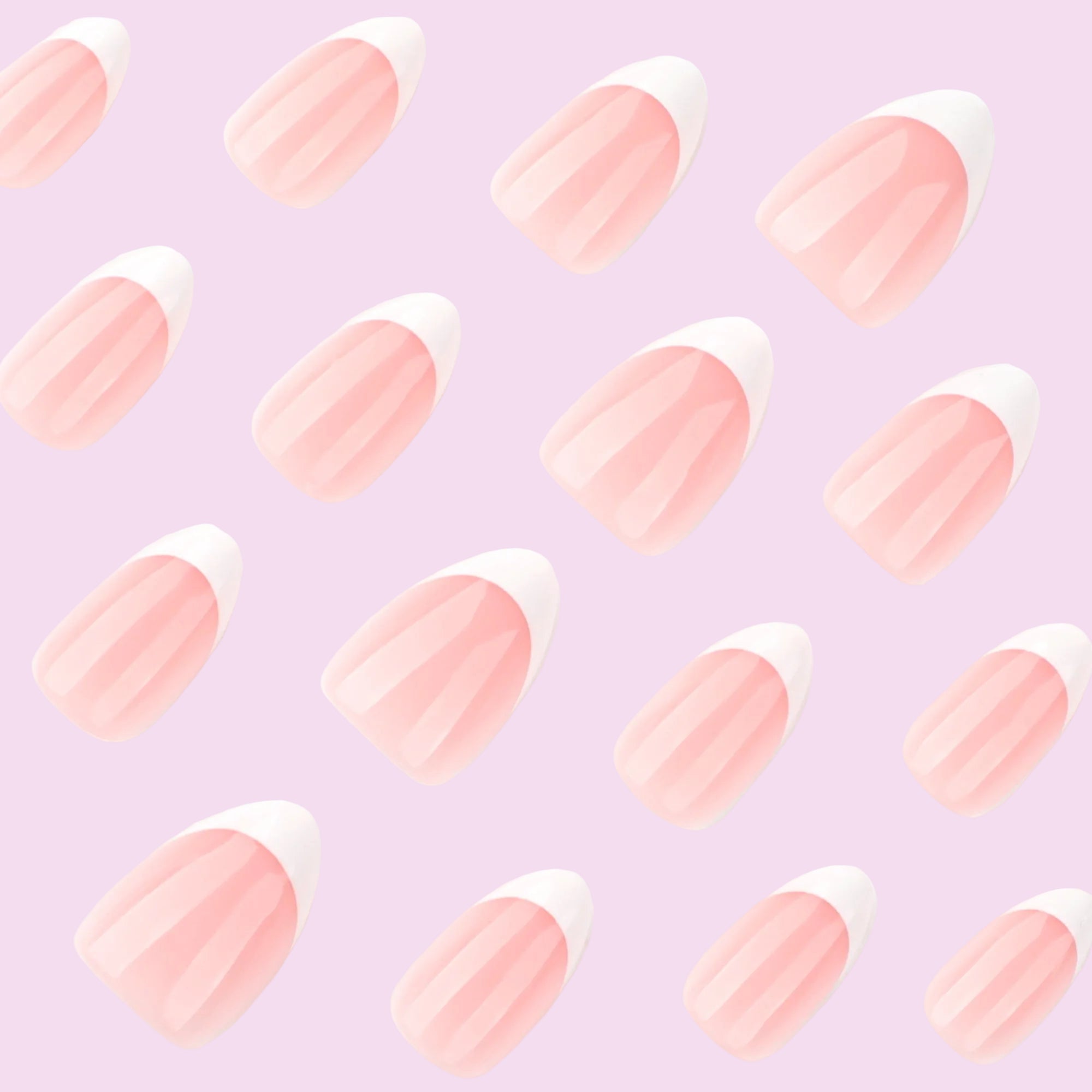 Soft Pink Iridescent Glitter Curve Press-On Nails