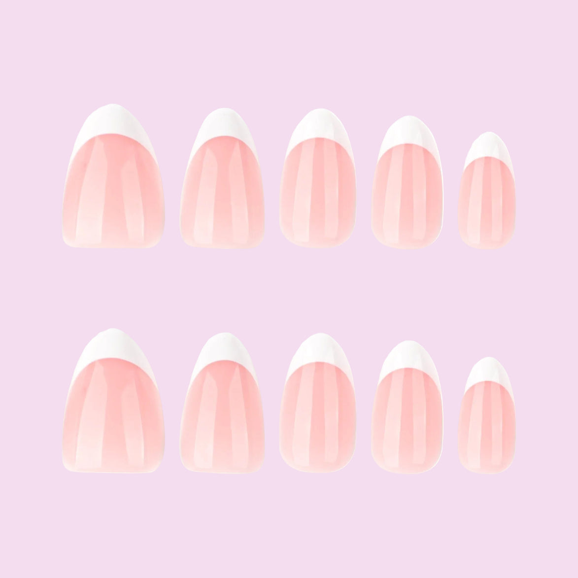 Soft Pink Iridescent Glitter Curve Press-On Nails