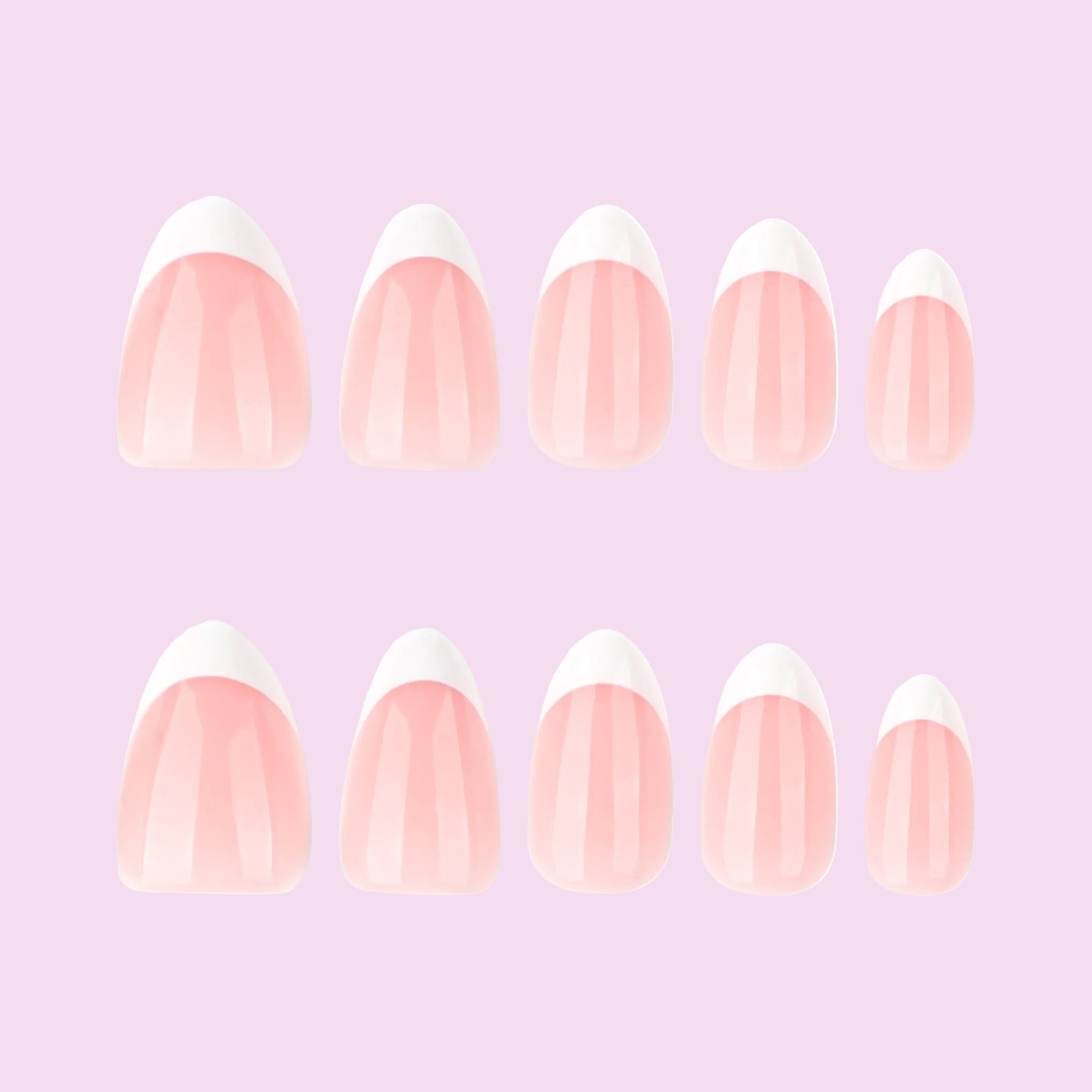 Soft Pink Iridescent Glitter Curve Press-On Nails