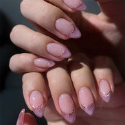 Soft Pink Purple Glitter Curve Press-On Nails
