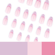 Soft Pink Purple Glitter Curve Press-On Nails