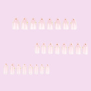 Sheer Blush with White Daisy Florals & Gold Rhinestone Detail Press-On Nails
