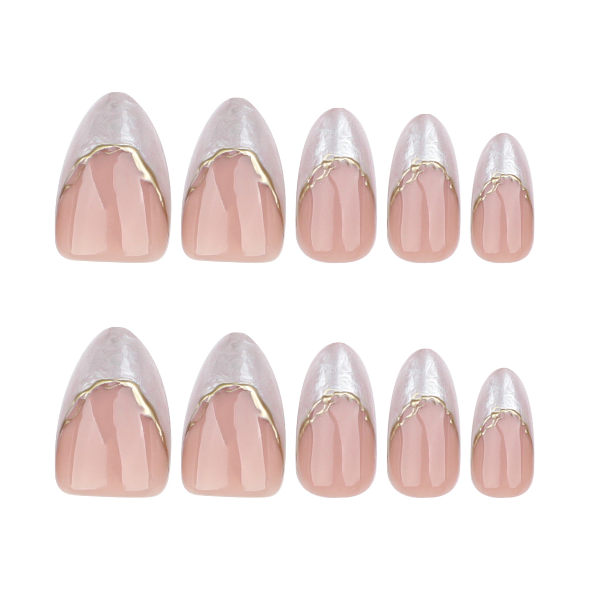 Soft Pink Pearl Shimmer Nails