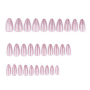 Pink Crystal Glow Nails