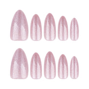 Pink Crystal Glow Nails