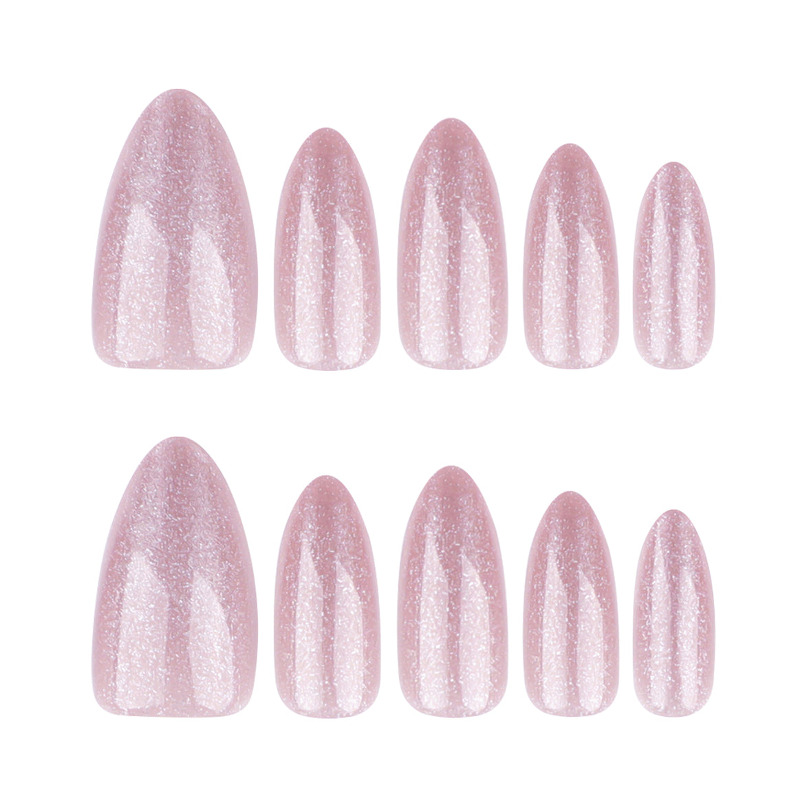 Pink Crystal Glow Nails