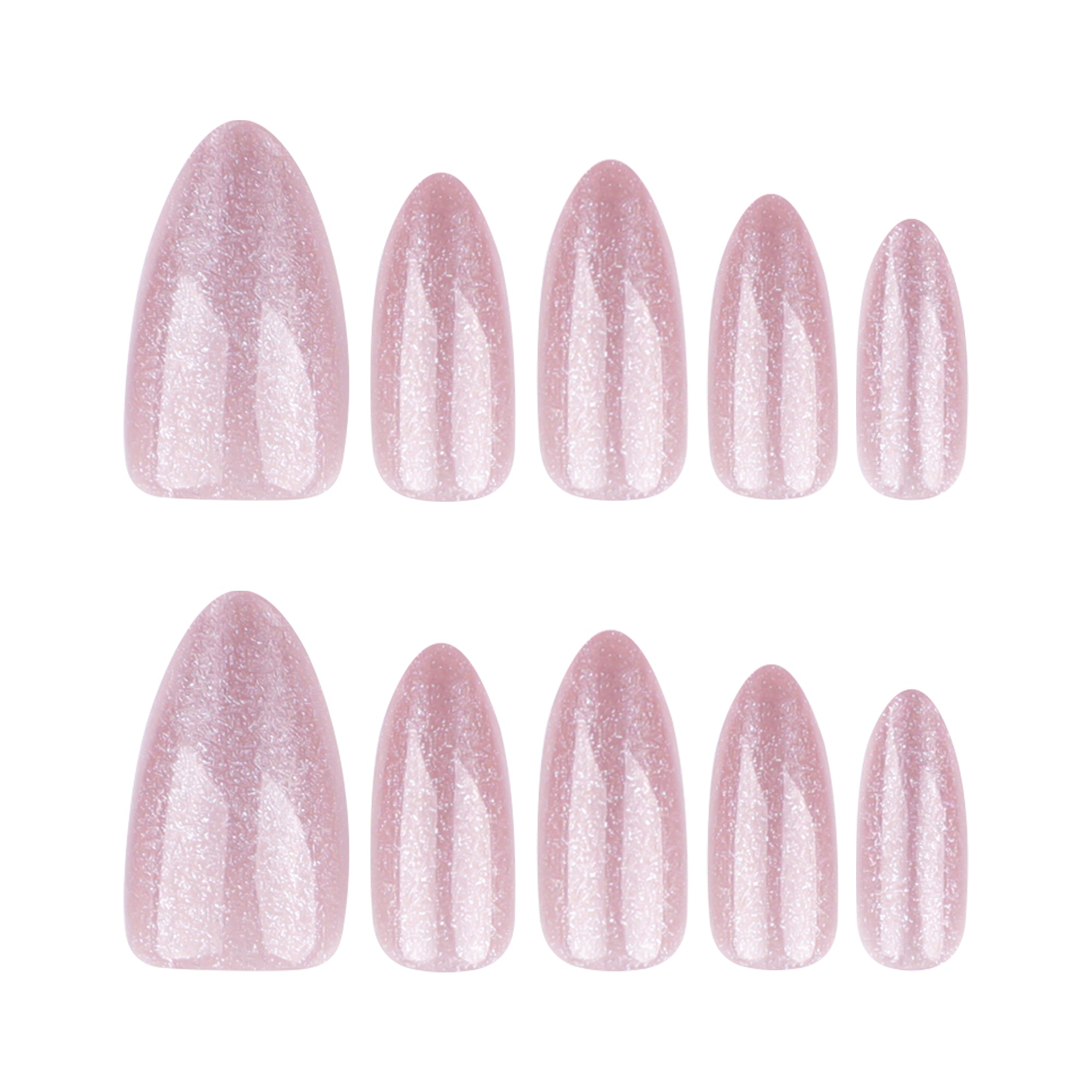Pink Crystal Glow Nails
