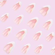 Gold-Lined White French Tip in Nude Pink & White Press-On Nails