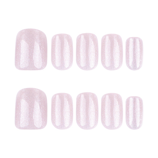 Champagne Glitter Tip Nails