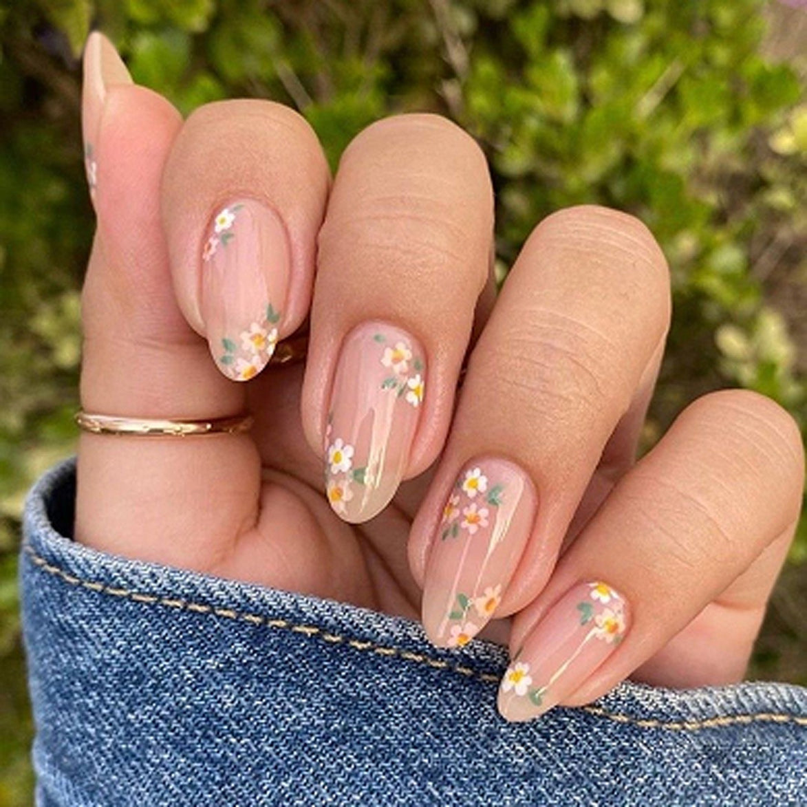 Soft Pink Shimmer Nails