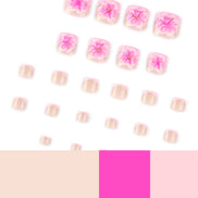 Pink 3D Flower Press-On Toenails