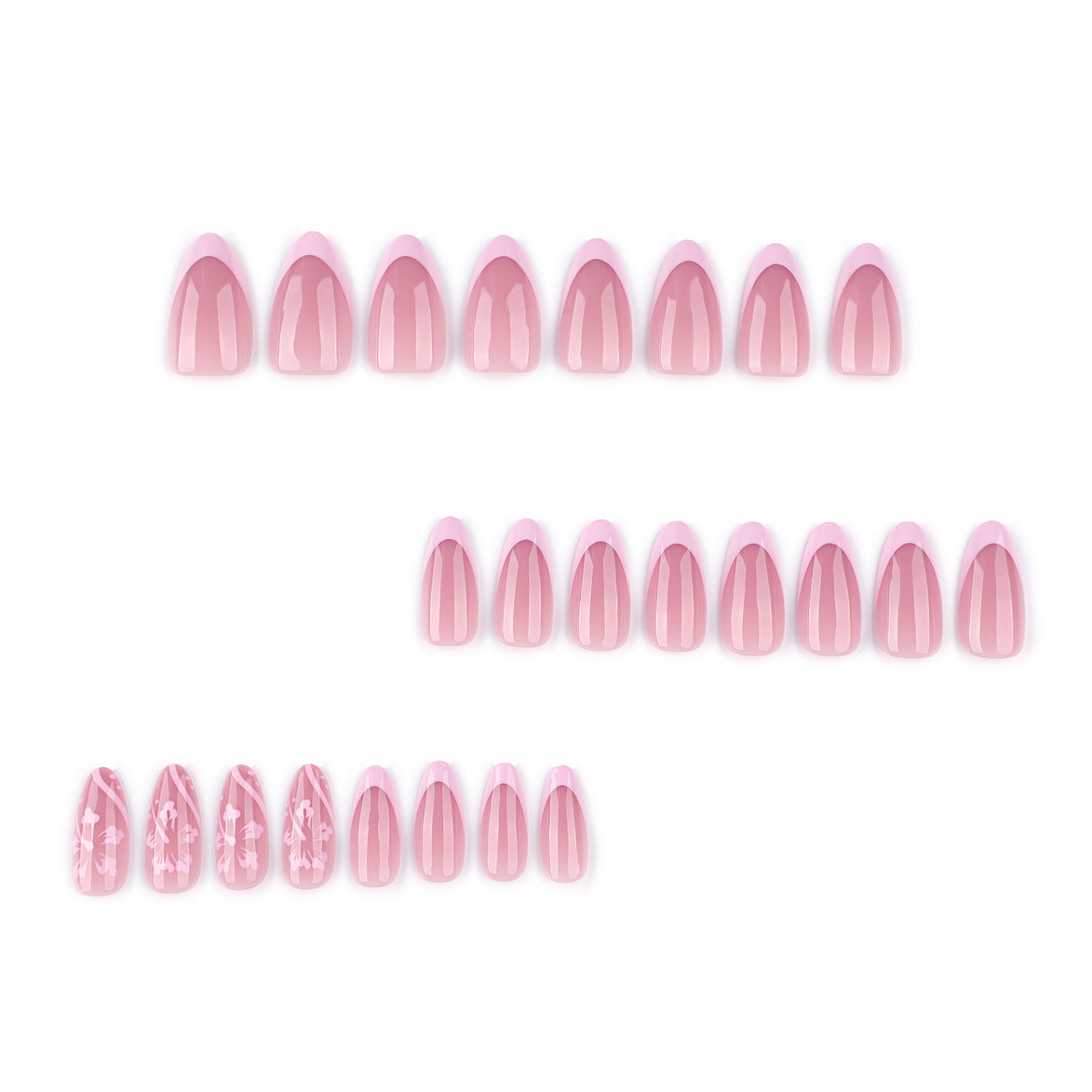 Soft Pink Pearl Floral Nails
