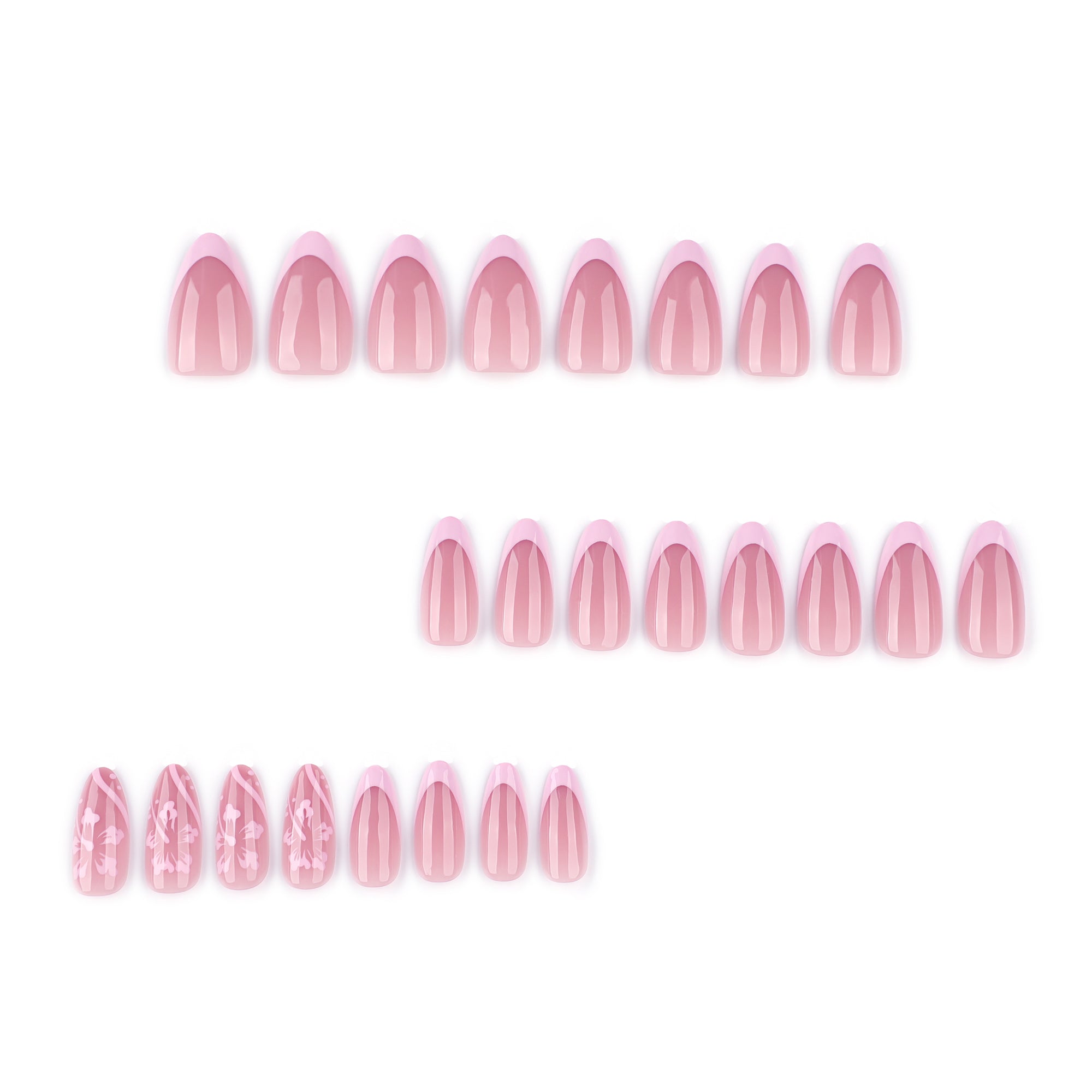 Soft Pink Pearl Floral Nails