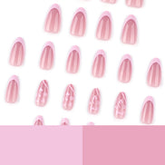 Soft Pink Pearl Floral Nails